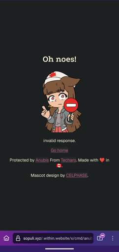 Anubis invalid response error page