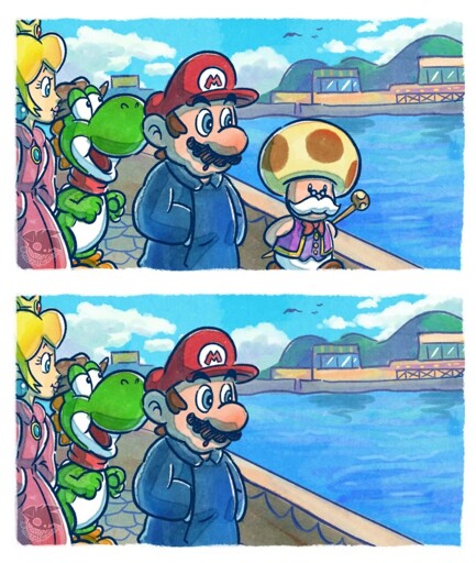 Mario doing a Stalin on Toadsworth